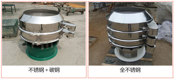 加緣式振動篩不銹鋼+碳鋼，全不銹鋼材質展示圖